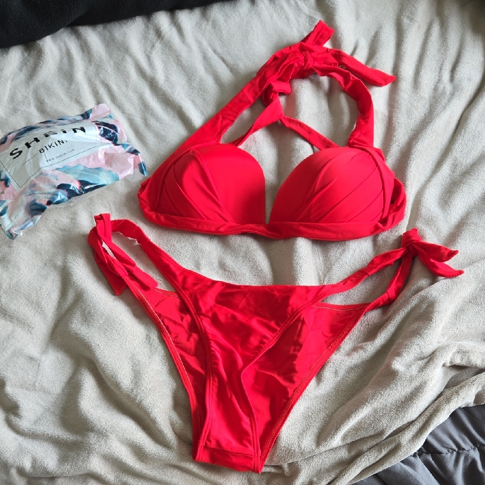SHEIN Vibrant Red Bikini Set